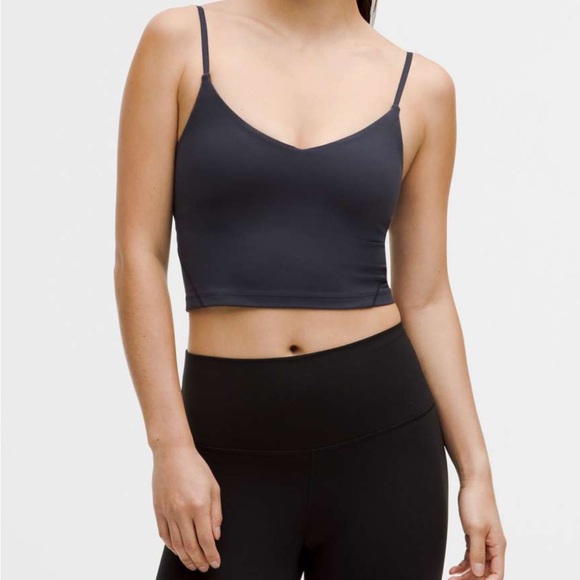 NWT!🍋🍋Lululemon Align Cropped Cami Tank Top🍋🍋. Size 14. Color Black Night. - Picture 1 of 14